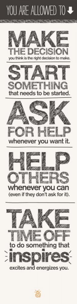 ... the decision start something ask for help help others take time off