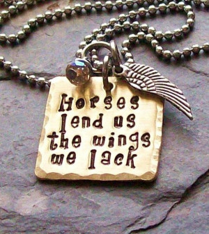 ... Equestrian Quote Pendant Necklace. $28.00, via Etsy. For Charlee