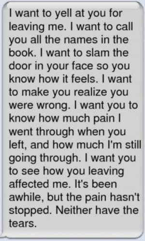 Break up feelings sad text