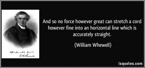 ... an horizontal line which is accurately straight. - William Whewell