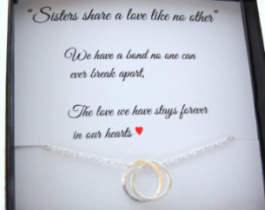 Quotes About Sisters Bond Sister necklace, maid of honor