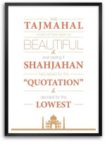 Lab No.4 Wonders of World Taj Mahal Quotes Typography Framed A3 Poster ...