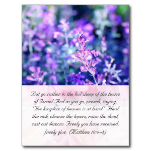 Bible passage, lavender post cards