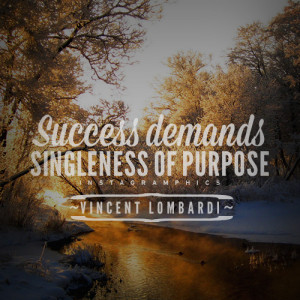 Success Demands Singleness Of Purpose Vincent Lombardi Quote Graphic