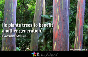 He plants trees to benefit another generation.
