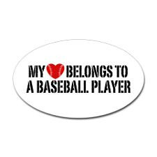 My Heart Belongs To A Baseball Player Sticker (Ova for