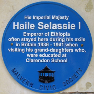 Haile Selassie I Blue Plaque Great Malvern