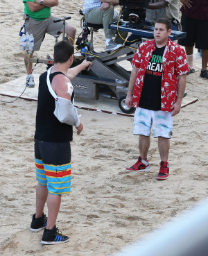 Earlier this week, Channing hit the beach for a much less dramatic ...