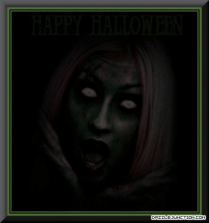 Halloween Flashing Green Face quote