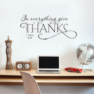 In everything give THANKS Christian Jesus Vinyl Quotes Wall Sticker ...