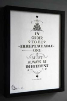 ... quote by Coco Chanel, a perfect gift for the fashionista in you