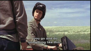 after Lloyd trades the van in for a moped]