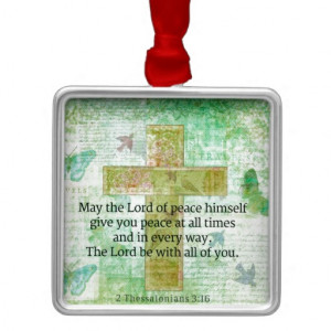 ... 16 Inspirational BIBLE quote Square Metal Christmas Ornament