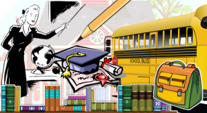 schoolhouse crayons school bus desk pen and pencil backpack ruler star ...