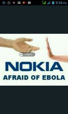 Funny Nokia is also scared of Ebola (Image)