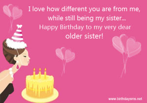 Funny Happy Birthday to Older Sister