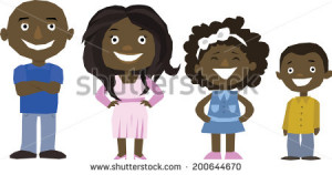 African American Child Beautiful Black Curly Hair Isolated Stock