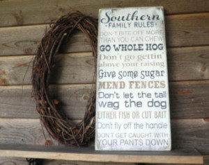 sign Family rules, house rules, funny family rules , Southern Family ...