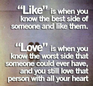 Difference between like and love
