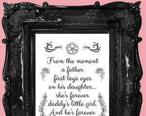 print. Father daughter. Father love. First child. Art print. Baby girl ...