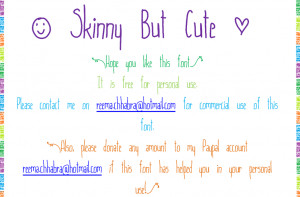 But Cute Dafont Skinny Font