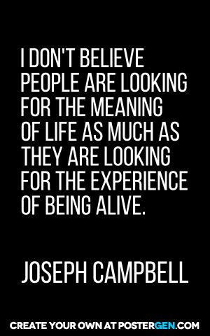 don't believe people are looking for the meaning of life as much as ...
