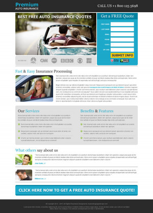... single zip code field landing page design for auto insurance business