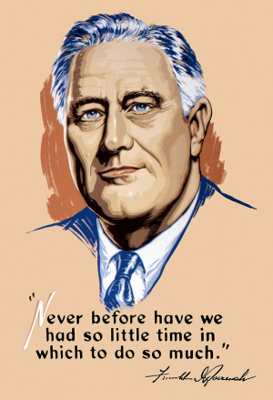 President Franklin Roosevelt And Quote Painting