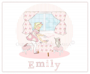 ... AUGUST & GRACE > GIRL'S PERSONALISED COASTER AND PLACEMAT 'TEA PARTY