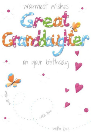 Warmest Wishes Great Granddaughter (Large Card)