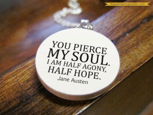 Romantic Jane Austen English Literature Quote Necklace 