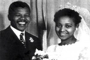 Nelson Mandela and second wife, Winnie, at their wedding in 1958