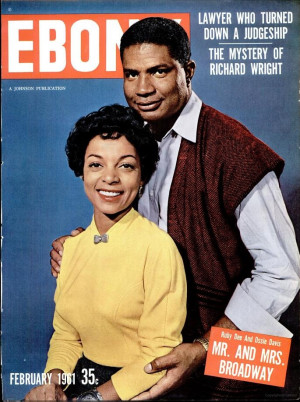 Ruby Dee and Ossie Davis on the cover of Ebony Magazine: Mo'N Davis ...