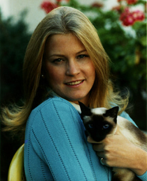 A1206-12A. Susan Ford with Shan, the Ford family's Siamese Cat ...