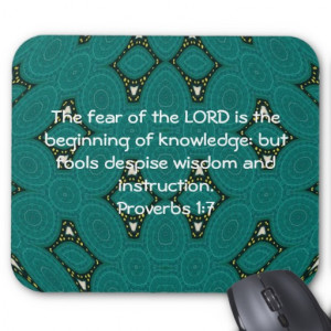 Bible Verses Wisdom Quote Saying Proverbs 1:7 Mouse Pad