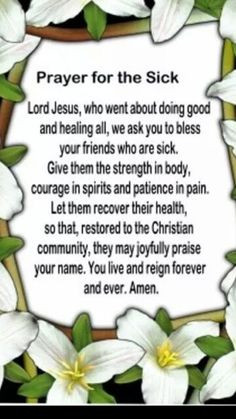 Prayer for the sick More