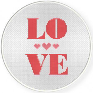 love with heart cross stitch pattern $ 1 00 love