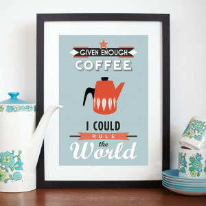 blue kitchen coffee quote print by of life & lemons ...