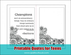 Free Printables: Inspirational Quotes for Teens