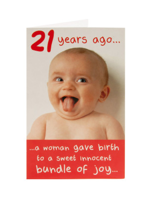Laughing Baby 21st Birthday Card