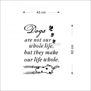 ... Wall Sticker Cartoon Dog Vinyl Wall Art Decals Quotes Life Philosophy