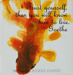 Goldfish I - Quotes, Original work : Acrylic on small canvas, 6.5cm x ...