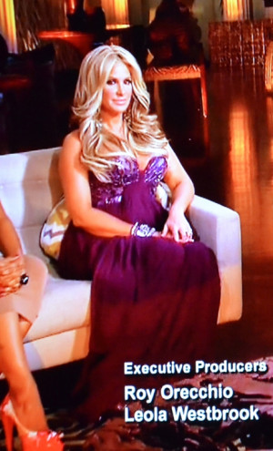Kim Zolciak’s Purple Roberto Cavalli Gown on “The Real Housewives ...