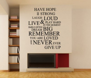Have hope be strong.. Wall Decal Quotes