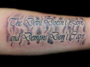 ... of good and not evil has been quoted very artistically in this tattoo