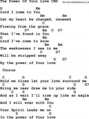 Christian Chlidrens Song The Power Of Your Love CRD Lyrics & Chords