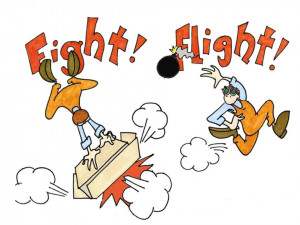 fight or flight response cartoon