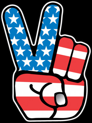 33693 - Peace Fingers America Flag