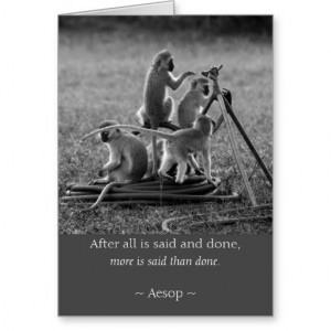 Aesop Quotes Funny Monkeys Card