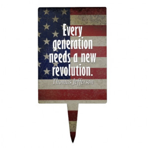Thomas Jefferson Quote on Revolution Cake Topper
